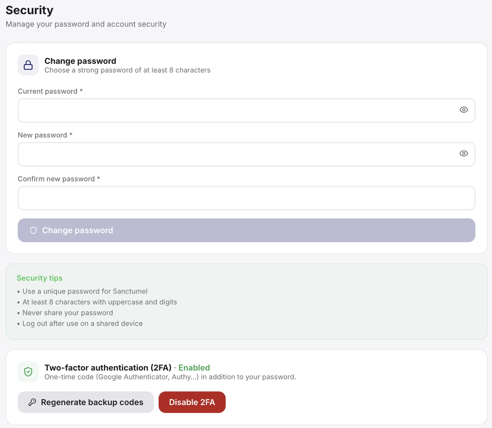 Account and security