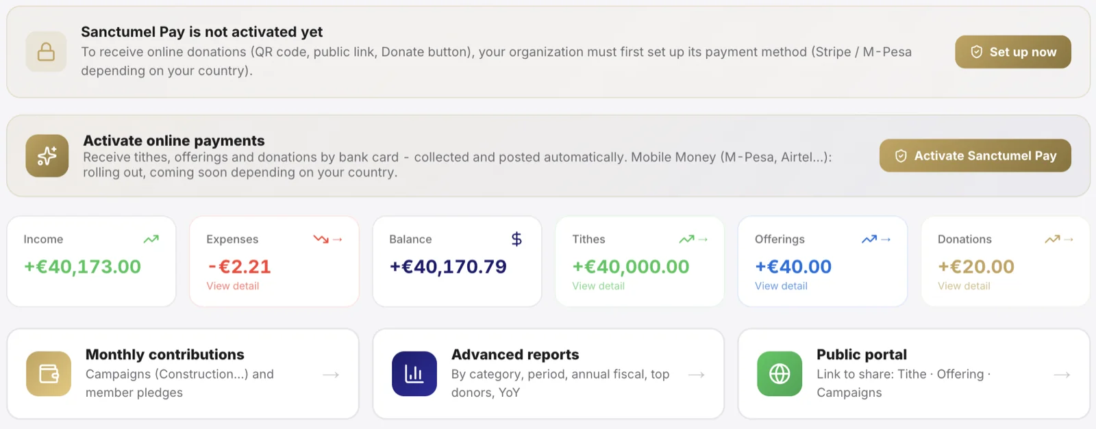 Online giften activeren
